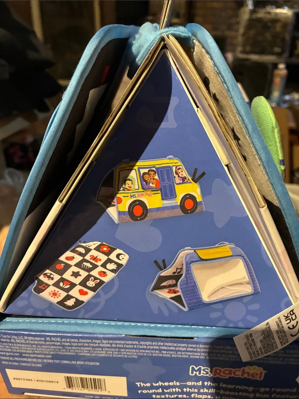 Rachel Yellow and Blue Activity Bus tummy time Toy